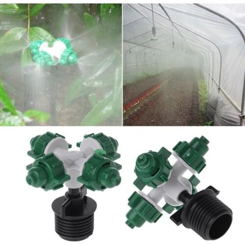 4 Atomized Nozzles Seedling Water Sprayer External Thread Connector Irrigation Dropper Gardening Tools Equipment Atomizer Set