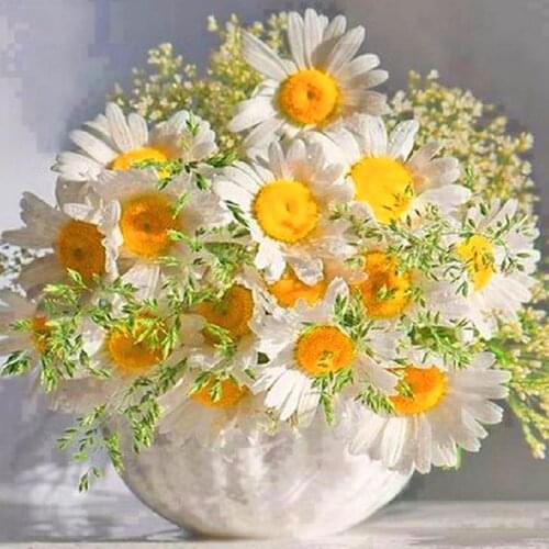 Full Square/Round Drill 5D DIY Diamond Painting "White daisies" 3D Embroidery Cross Stitch 5D Rhinestone Home Decor Gift