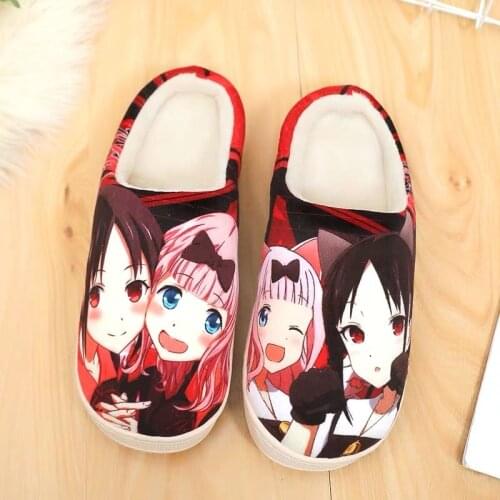 Anime Winter Cotton Slippers Kaguya-sama: Love Is War Unisex Cosplay Cartoon men women slippers shoes Home clothing