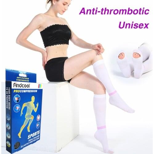 Findcool Antithrombotic Knee High Compression Sleeping Stockings Antiembolism Open-toe anti-embolism hold up stockings