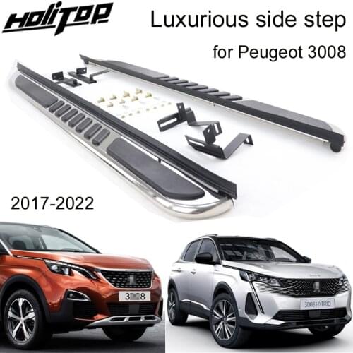 Car Running Board Side Step Bar Pedals for Peugeot 3008 2017-2020,High Quality from ISO9001 big factory. free shipping to Asia
