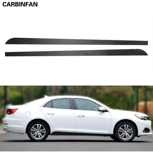 Car Styling Carbon Fiber Below Side Skirt Sticker Decorative Strip Body Sticker For Chevrolet Malibu 2013 2014 2015