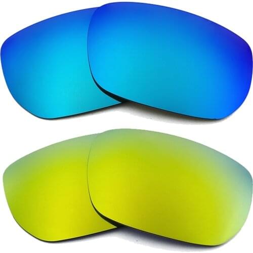 Ice Blue Mirrored & 24K Gold Mirrored Polarized Replacement Lenses for Style Switch Frame 100% UVA & UVB