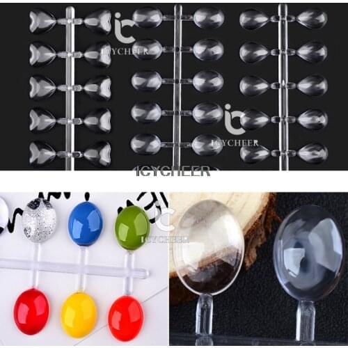 ICYCHEER 2pc New Drop Heart Nail Art Display Tips Nail Polish Color Chart Transparent Set