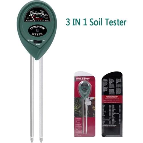 Pocket 3-in-1 Soil Tester PH Moisture Meter For Measure Gardening Plants Soil Acidity Alkali Digital Analyzer Water Light Tester