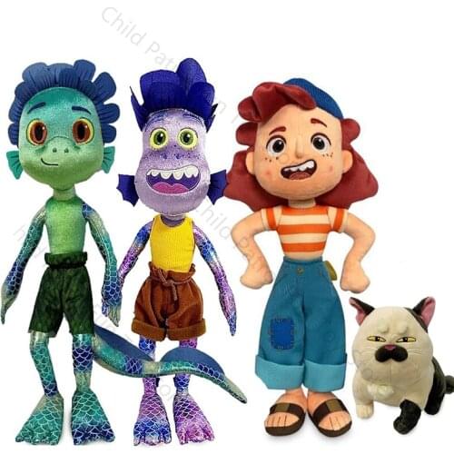 2021 Disney Cartoon Luca Alberto Julia Cat Sea Monster Boys Plush Toys Anime Figures Plush Dolls Kids Birthday Gifts for Boys