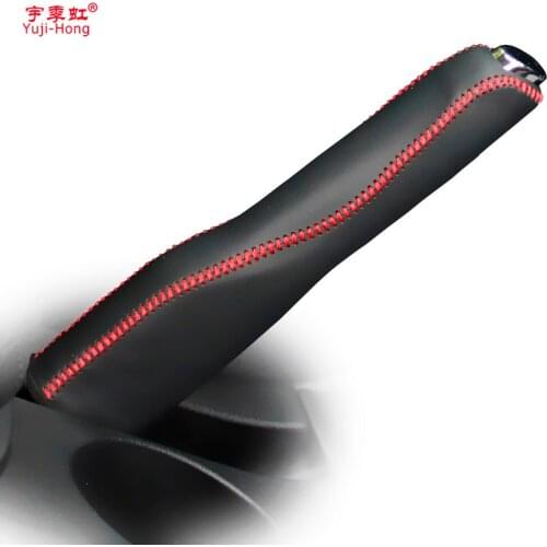Yuji-Hong Car Handbrake Leather Covers Case for Citroen C4 2012-2015 C-QUATRE Car-styling Genuine Leather Handbrake Grips