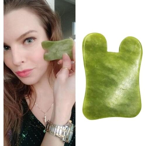 Natural Jade Face Massager Gua Sha Scraper Board Meridian Muscle Relaxation Skin Lifting Face Thin Gouache Scraper