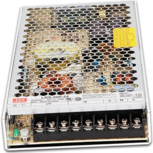 Meanwell LRS-200 series Enclosed Switching Power Supply single output 200W AC to DC12V/DC24V High efficiency cooling by free air