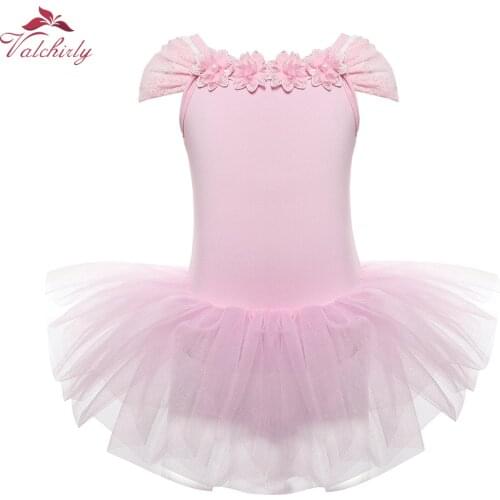 New Design Kids Flower Ballet Dress Party Dance Wear Girls Ballerina Dance Costume for Toddler