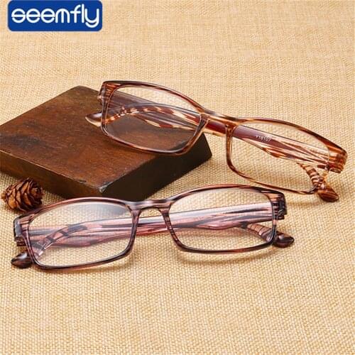 Seemfly Ultralight Retro Stripe Reading Glasses Men Women Anti-fatigue HD Presbyopia eyeglasses Diopter +1.0 1.5 2.0 3.0 4.0