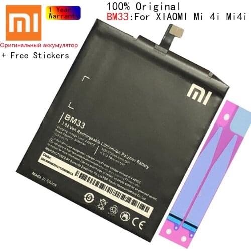 XiaoMi Original Replacement Battery BM33 For Xiaomi Mi 4i Mi4i 100% New Authentic Phone Battery 3120mAh