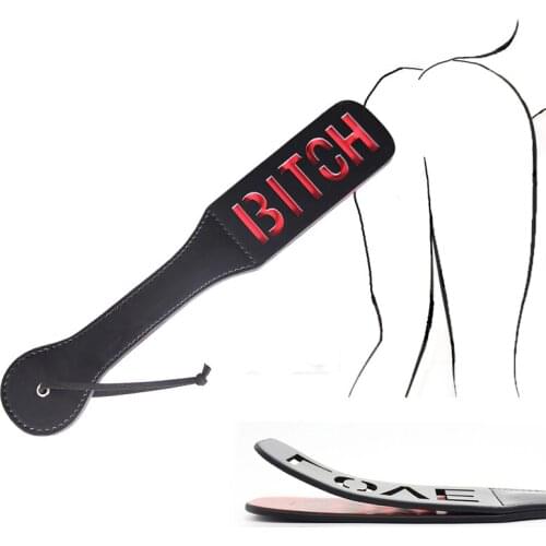Slave Bitch Love Leather Spanking SM Flog Spank Butt Paddle Beat Slave Sex Games Fetish BDSM Bondage Sex Whip Torture Sex Toys