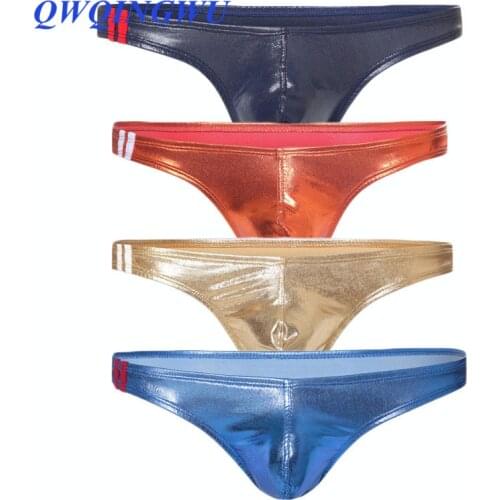 4PCS/Lot Sexy Men Underwear Bulge Pouch G-string Jockstraps Briefs Underpants Triangle for Mens Lingerie Panties Briefs Thong