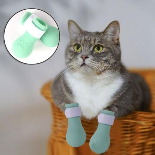 Silica Gel Cat supplies Cat Boots Non-slip Pet Shoes for Kitten Bota Cat Soft Anti-Scratch Pet Products Cat Paw Shoes Sneakers