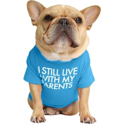 Cute Pet Dog Round Neck T-shirt i Still Live with My Parents Pet Cats Dog Summer Cooling Vest T-shirts Soft Cotton Clothes