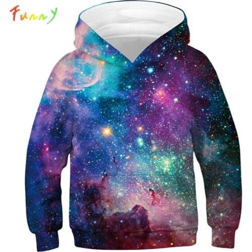 Boys Girls Hoodies Funny 3d Printed Space Galaxy Hoody Sweatshirt for Children Thin Long Sleeve Oversized Hoodie Teen Streetwear