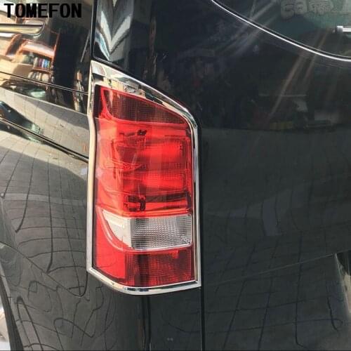 TOMEFON 2pcs For Mercedes Vito W447 2014-2016 2017 W447 Chromed ABS Rear Light Taillight Tail Lamp Trim Mouldings