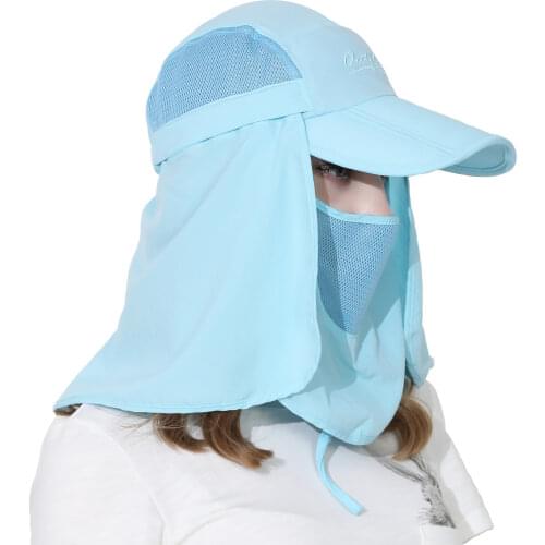 Outfly Summer anti ultraviolet shawl hat, outdoor travel sunshade hat, detachable sunscreen mask, quick drying and breathable