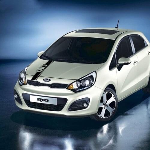 Vinyl Decals For-KIA RIO Hatchback Sedan DIY Exterior Accessories Car Hood Bonnet Sport Stripes Sticker Auto Engine Cover Decor