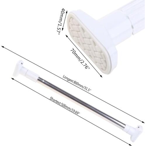 M5TF Extendable Telescopic Rods Shower Curtain Poles Clothes Wardrobe Organizer Rack