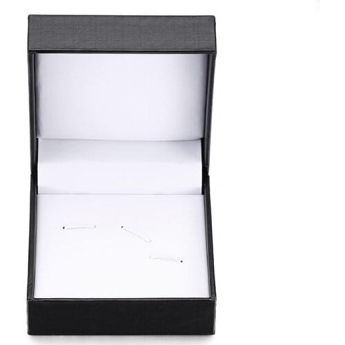 DY high quality square black tie clip Cufflinks box 12pcs/lot fashion mens shirts Cufflinks tie clip set gift box 7.5*7.5*4 CM