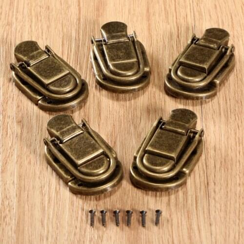 5Pcs Iron Vintage Lock Chest Box Jewelry Gift Wooden Box Suitcase Buckle Toggle Hasp Latch Catch Clasp Furniture Hardware60x34mm