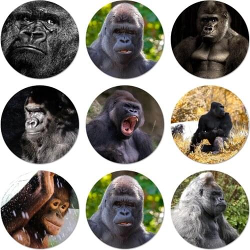 58mm Monkey Gorilla Ape Baby Icons Pins Badge Decoration Brooches Metal Badges For Clothes Backpack Decoration