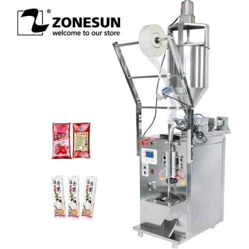 ZONESUN Automatic Paste Chili Oil Sauce Oil Vinegar Water Sealing Quantitative Liquid Packaging Machine Filling Machine