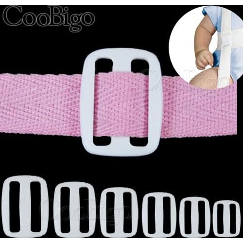 Slider Tri Glide Ring Adjuster Buckles Backpack Straps Bag Dog Collar DIY Accessories Plastic White Seat Belt Webbing Rope 10pcs