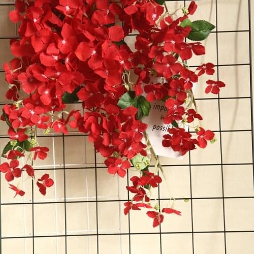105cm Height flower vine long hydrangea hanging vine hydrangea fake flower simulation flower window home wedding decoration