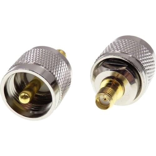 2pcs SL16 Male Head Turn to SMA Famale Head Plug Ultra High Frequency Connector RF Adaptors UHF/SL16 to SMA-JK Adaptor