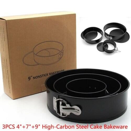 3pc 4"+7"+9" Non Stick Cake Tier Mold Baking Pan Tray Spring Form Round Bakeware