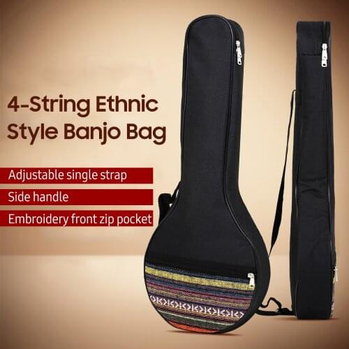 4-String Banjo Bag Ethnic Style Folk Style Banjo Bag Gig Bag Non-Woven Fabric with Cotton Lining Musical instrument bag