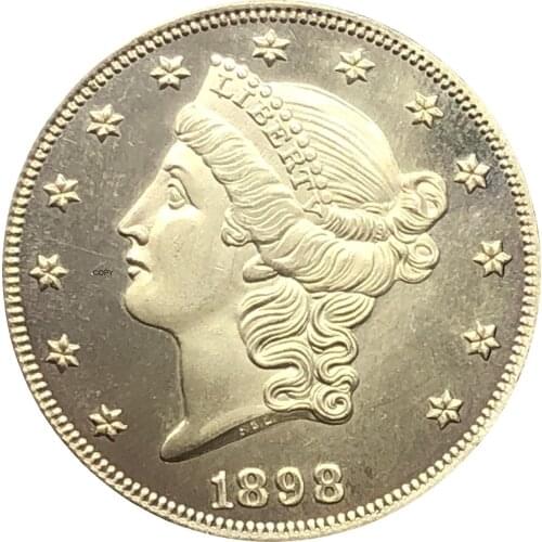 United States Liberty Head Double Eagle US 1898 1898 S Twenty Dollars With Motto In God We Trust Gold Coins Brass Copy Coins