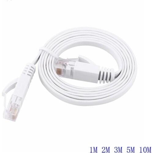 White CAT6 Flat Ethernet Cable RJ45 Lan Cable Ethernet Patch Cord CAT 6 Network Cable For Computer Router Laptop 1M/2M/3M/5M/8M