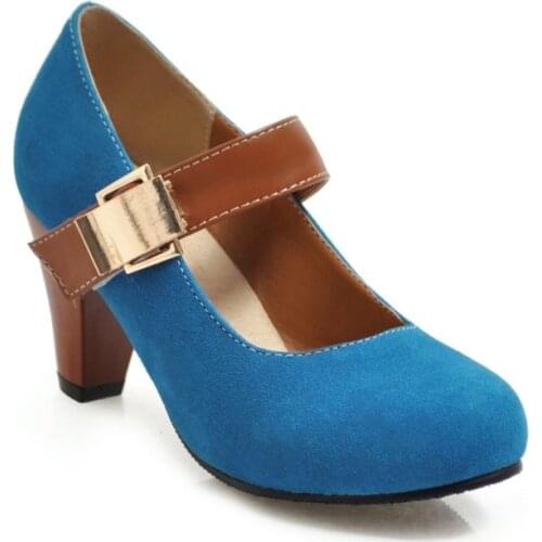 Big Size 11 12 13 14 15 16 17 ladies high heels women shoes woman pumps Round head and shallow mouth magic sticker single shoe