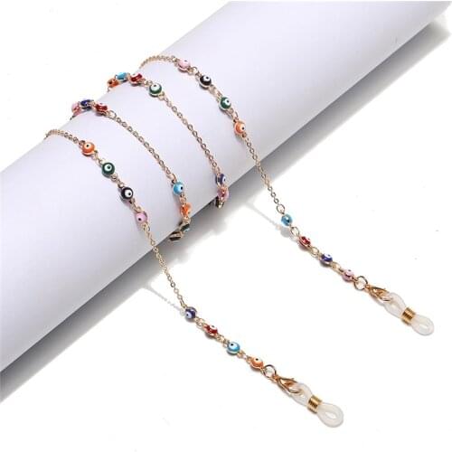 Imixlot Creative Retro Multicolor Eye Round Beads Reading Glasses Chain Unisex Fashion Non-slip Eyeglass Holder Lanyard Necklace