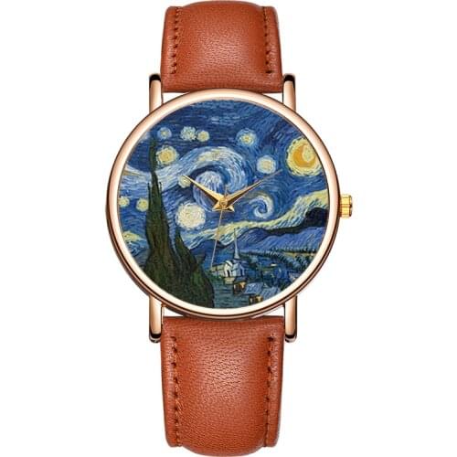 Watch Men Fashion Starry Quartz Leather Strap Watches Mens Luxury Brand Couple Gift Wristwatch Mens Lady Clock Reloj Hombre Uhr