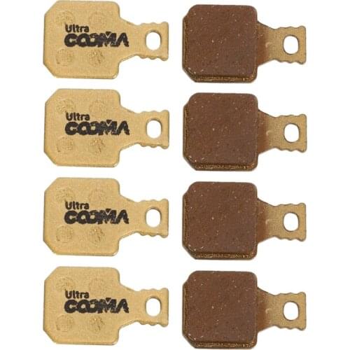 MTB Bicycle Disc Brake Pads for ura MT5 MT7 Disc Brake, 4 Pairs, Gold Full Metal