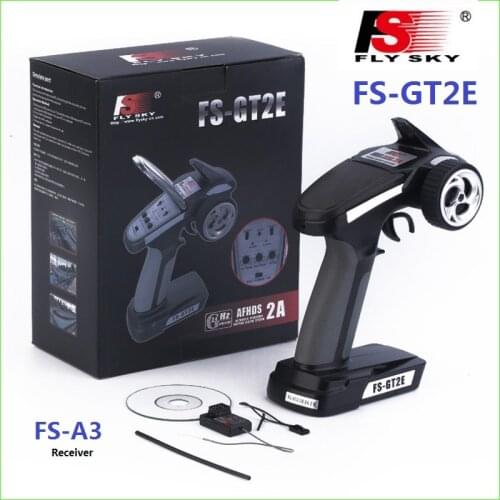 Flysky FS-GT2E AFHDS 2A 2.4g 2CH Radio System Transmitter with FS-A3 Receiver for RC Car Boat toys with retail box