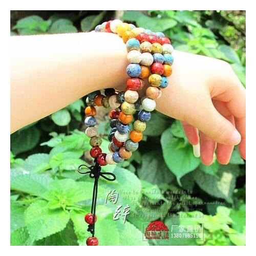 Ceramic jewelry bracelet / necklace jewelry wholesale retro 108 rosary chain long sweater large
