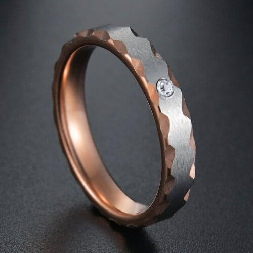 Men Women Charm Stainless Steel Band Ring Rose Gold Color Couple Rings Promise Engagement Wedding Jewelry Size 7-11 кольца