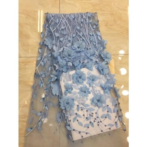 Fashionable SYJ-11254 tulle embroidery french net lace fabric for party dress