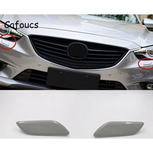 Cafoucs For Mazda 6 Atenza 2013-2016 Headlight Washer Nozzle Cover Car Headlamp Water Spray Jet Cap GHR4-517G1 GHR4-518H1