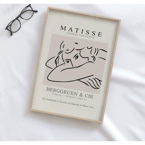 Henri Matisse Sketch - Neutral / Black - Modern Wall Art, Matisse Poster, Abstract Art Print, French Wall Art