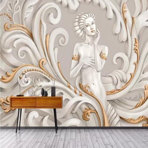 Custom mural wallpaper 3D beauty angel relief background wall 3D background wall decoration painting mural decorative painting