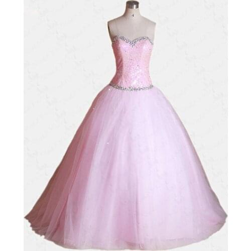RSE61 Cheap Light Pink Quinceanera Dresses With Jacket Sweetheart Ball Gowns