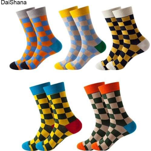 5 Pairs/lot Combed Cotton Fashion Hip-Hop Man Woman Socks Harajuku Fruit Skateboard Oil Paitiing Animal Happy Socks Funny Sokken