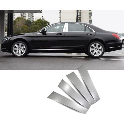 Stainless steel car window middle post trims for mercedes benz S320 s420 s500 s600 S300 2014-2018 2017 2016 w222